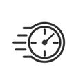 Fast stopwatch line icon. Fast time sign. Speed clock symbol urgency, deadline, time management, competition Ã¢â¬â stock vector Royalty Free Stock Photo